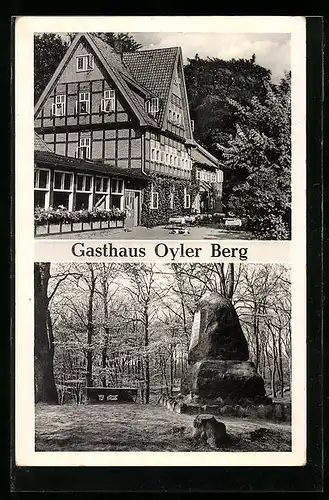 AK Nienburg, das Gasthaus Oyler Berg, der Gedenkstein