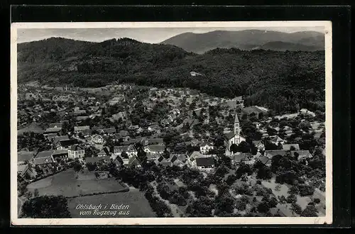 AK Ohlsbach i. Baden, Ortsansicht vom Flugzeug aus
