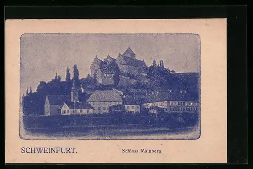 AK Schweinfurt a. M., Blick zum Schloss Mainberg