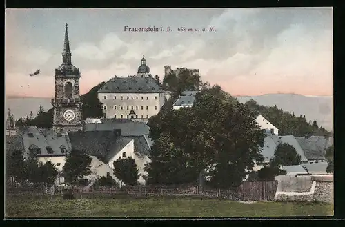 AK Frauenstein i. Erzgeb., Totalansicht mit Blick zum Kirchturm