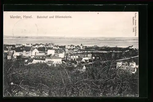 AK Werder / Havel, Bahnhof und Villenkolonie