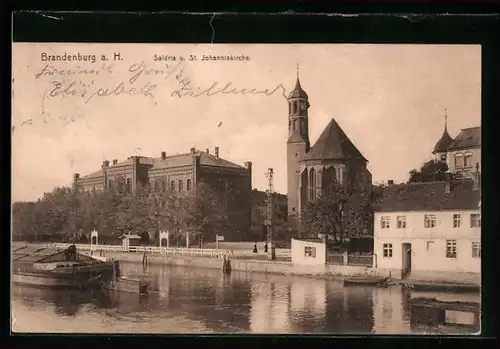 AK Brandenburg a. H., Saldria und St. Johanniskirche