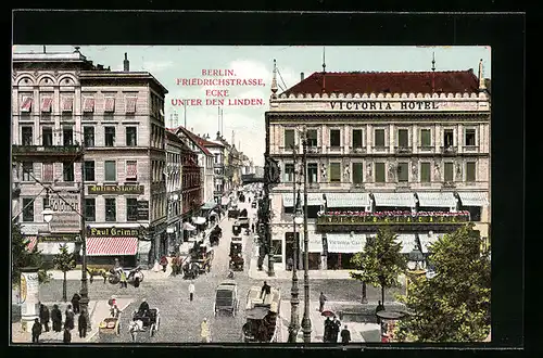 AK Berlin, Friedrichstrasse Ecke Unter den Linden