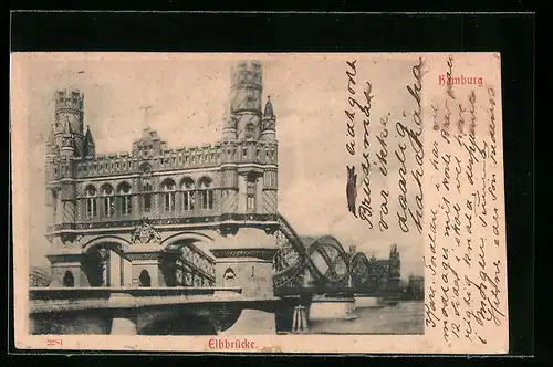AK Hamburg-Rothenburgsort, an der Elbbrücke