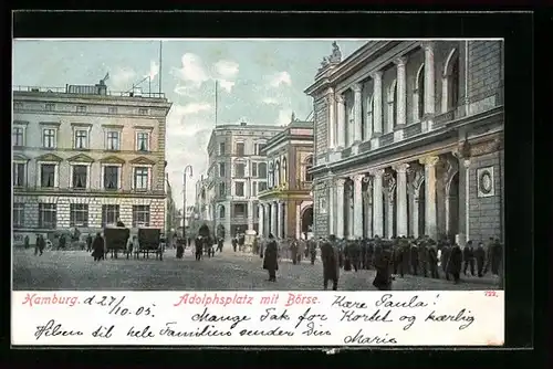 AK Hamburg, Adolphsplatz mit Börse