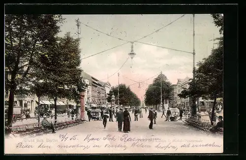 AK Berlin, Unter den Linden, Mittel-Promenade