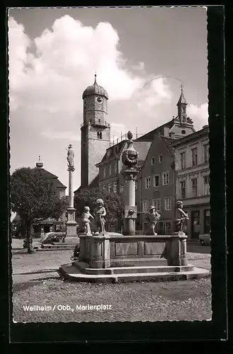 AK Weilheim / Obb., Marienplatz