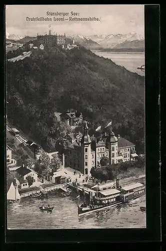 AK Starnberg / Starnberger See, Drahtseilbahn Leoni-Rottmannshöhe