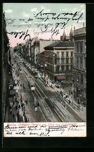 AK Berlin, Leipziger Strasse mit Blick auf Spittelmarkt