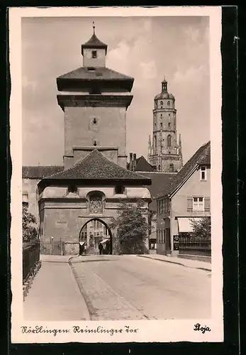 AK Nördlingen, Strassenpartie am Reimlinger Tor