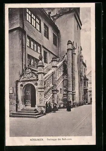 AK Nördlingen, Freitreppe des Rathauses