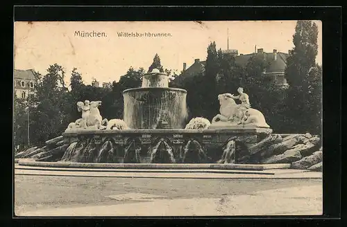 AK München, Wittelsbachbrunnen