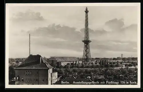 AK Berlin-Charlottenburg, Austellungsgelände mit Funkturm