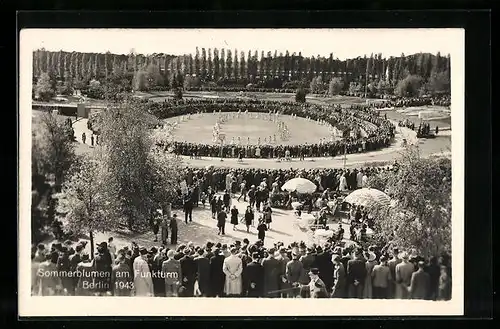 AK Berlin, Sommerblumen am Funktur, Ausstellung 1943