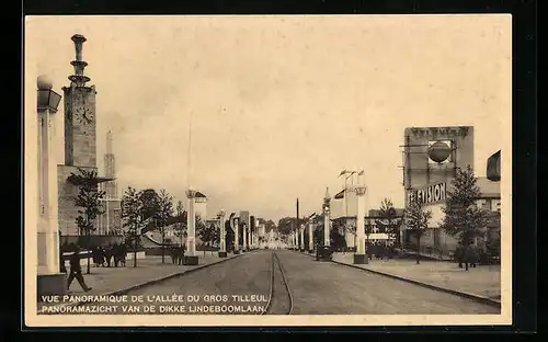 AK Bruxelles, Exposition 1935, Vue panoramique de l`Allee du Gros Tilleul