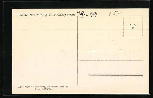 AK Düsseldorf, Grosse Ausstellung 1926, Blick in den Ehrenhof der Museumsbauten