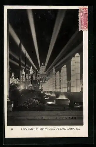 AK Barcelona, Exposicion Internacional 1929, Pueblo Espanol, Avenida Reina Maria Cristiana