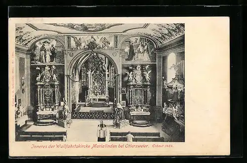 AK Ottersweier, Inneres der Wallfahrtskirche Marialinden