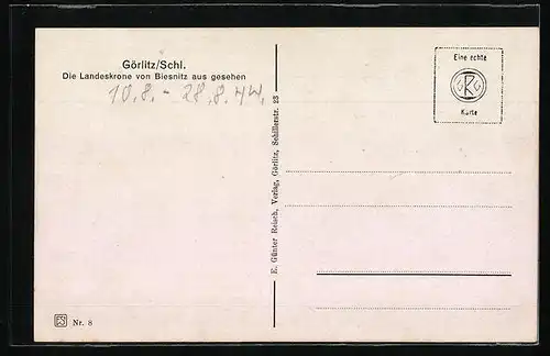 AK Görlitz /Schl., Die Landeskrone von Biesnitz aus gesehen