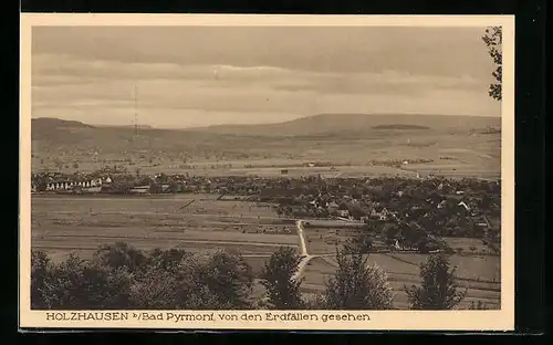 AK Holzhausen b. Bad Pyrmont, Ortsansicht von den Erdfällen gesehen