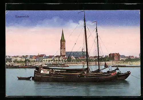 AK Emmerich, Segelboot im Hafen