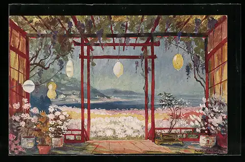 Künstler-AK Berlin, Gartenbau- und Blumenkunst-Jahrhundert-Ausstellung 1922, Das Chrysanthemenfeld im Diorama