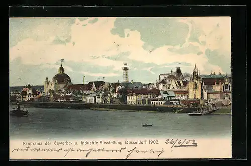 AK Düsseldorf, Gewerbe- und Industrie-Ausstellung 1902, Panorama