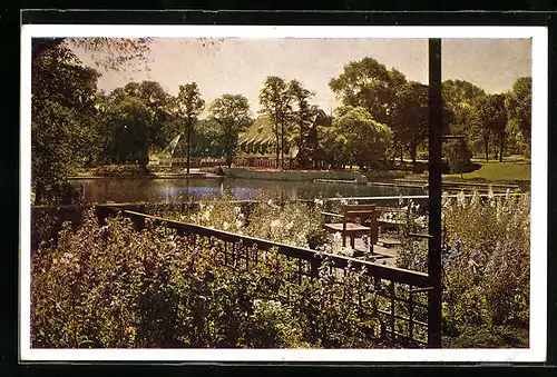 AK Hamburg-Neustadt, Blick über grosses Wasserbecken n. d. Bauernschänke