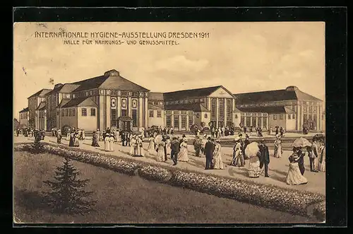 AK Dresden, Intern. Hygiene-Ausstellung 1911, Halle für Nahrungs- und Genussmittel