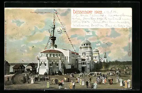 AK Düsseldorf, Industrie- und Gewerbe-Ausstellung 1902, Pavillon Fried. Krupp
