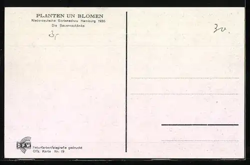 AK Hamburg, Niederdeutsche Gartenschau Planten und Blomen 1935, Bauernschänke