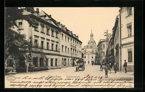 AK Glauchau, Partie am Schlossplatz