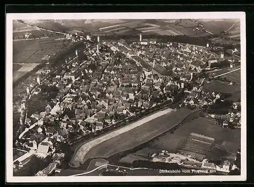 AK Dinkelsbühl, Ortsansicht vom Flugzeug aus