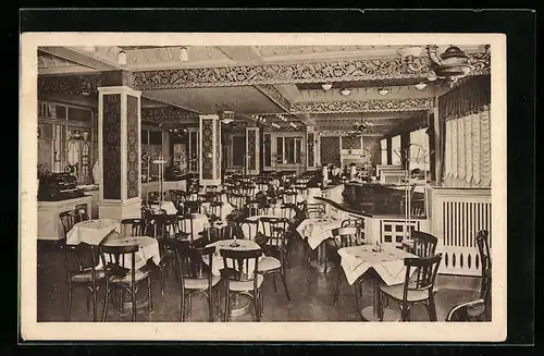 AK Essen, Konzert-Kaffee Königshof, Innenansicht