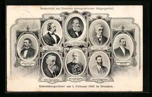 AK Dresden, Gabelsbergerfeier am 1. Februar 1907