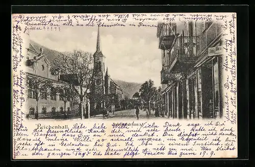 AK Reichenhall, Strassenpartie in der Bahnhofstrasse