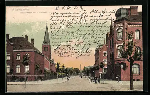 AK Wilhelmshaven, Peterstrasse mit Christuskirche