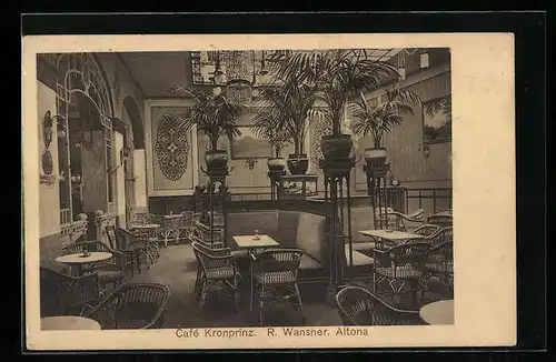 AK Hamburg-Altona, Cafe Kronprinz, Innenansicht