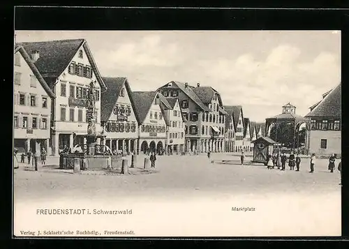 AK Freudenstadt i. Schwarzwald, Partie am Marktplatz
