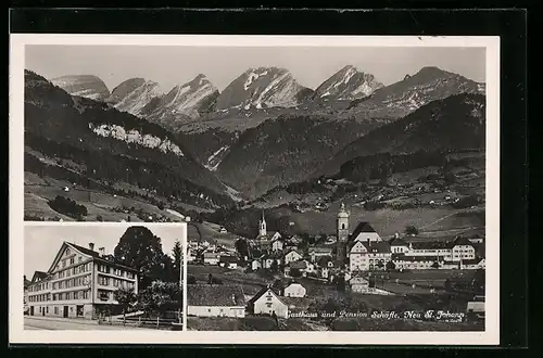 Foto-AK Neu St. Johann, Gasthaus und Pension Schäfle