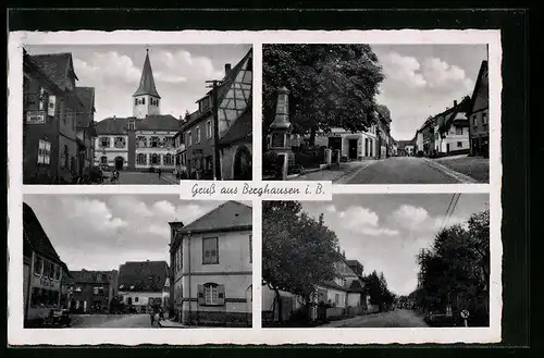 AK Berghausen i. B., Strassenpartien, Gasthaus Bären