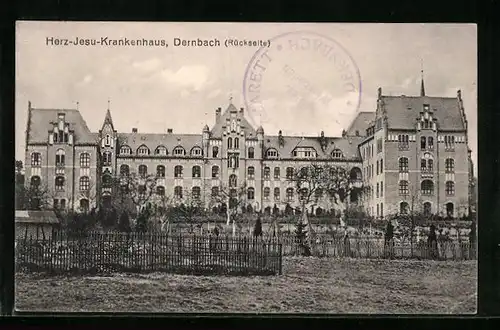 AK Dernbach, Rückseite vom Herz-Jesu-Krankenhaus
