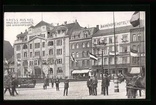 AK Kiel, Haus der Landwirte und Bahnhofs-Hotel