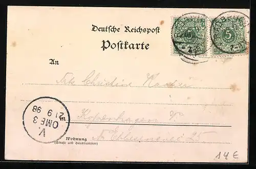 Passepartout-AK Radbruch, Gasthaus Schäfer Ast mit Gästen und Portrait des Besitzers