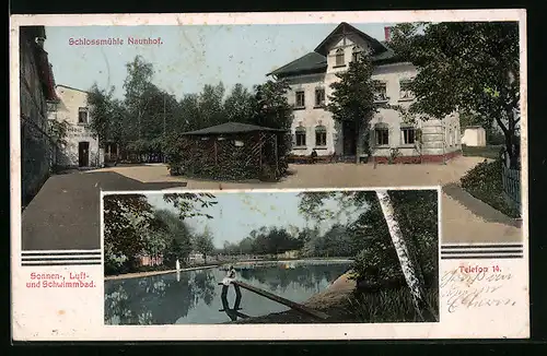 AK Naunhof, Schlossmühle Naunhof, Sonnen-, Luft- und Schwimmbad