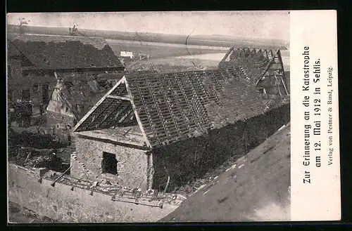 AK Sehlis, Ruine nach der Katastrophe in Sehlis am 12. Mai 1912