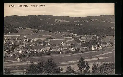 AK Vallorbe, Ortsansicht mit Umland