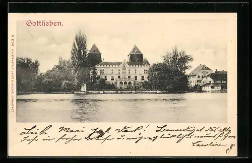 AK Gottlieben, Ortspartie am Wasser