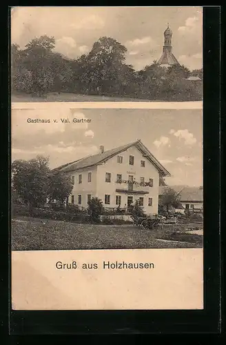 AK Holzhausen, Blick auf das Gasthaus v. Val. Gartner