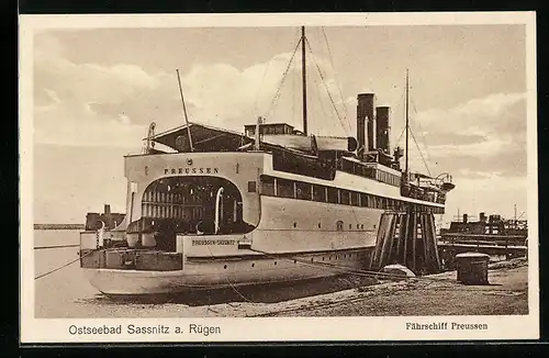 AK Sassnitz, Fährschiff Preussen am Anlegeplatz